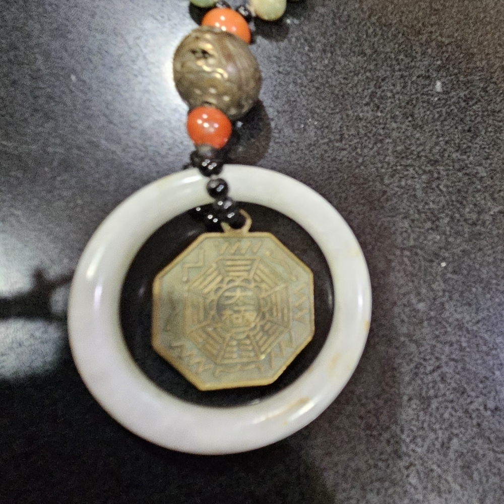 1950s–60s Japanese export beaded necklace with a Buddha charm  mid-century